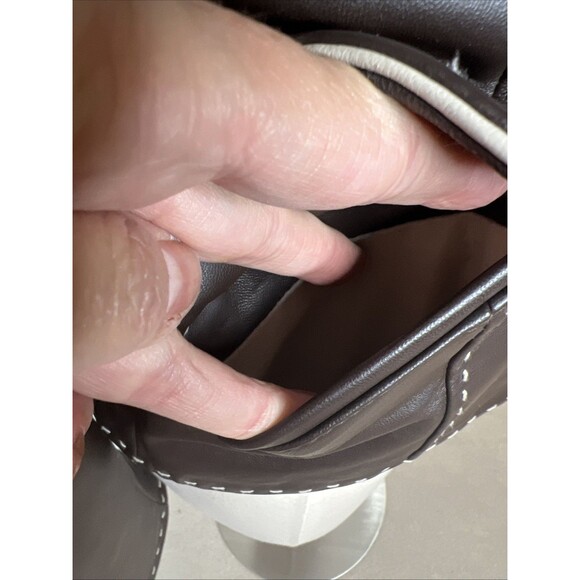 Wilsons Leather Blazer Jacket Brown Retro Piping Whipstitch Structured S Vintage - Picture 5 of 16